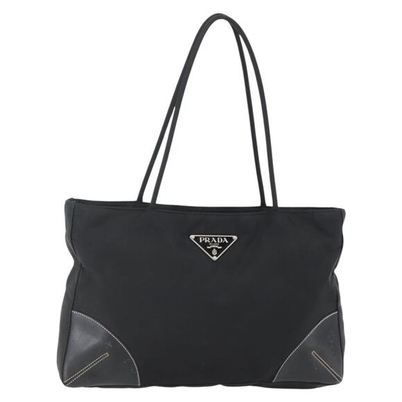 PRADA Tote Bag Nylon Black Silver - Picture 1 of 12